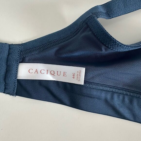 Cacique Blue Lightly Lined T-Shirt Bra NWT Size 44C Underwire Diamond Pattern - Picture 10 of 11